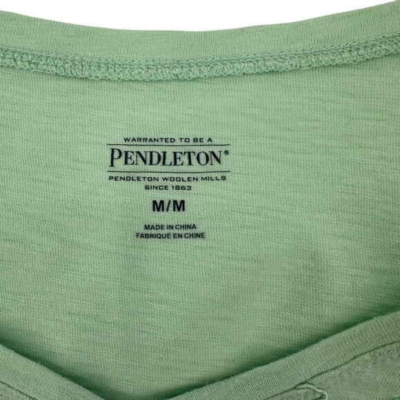 Pendleton Womens Embroidered Mint Green 3/4 Sleeve Cotton Top Size M - Picture 5 of 8